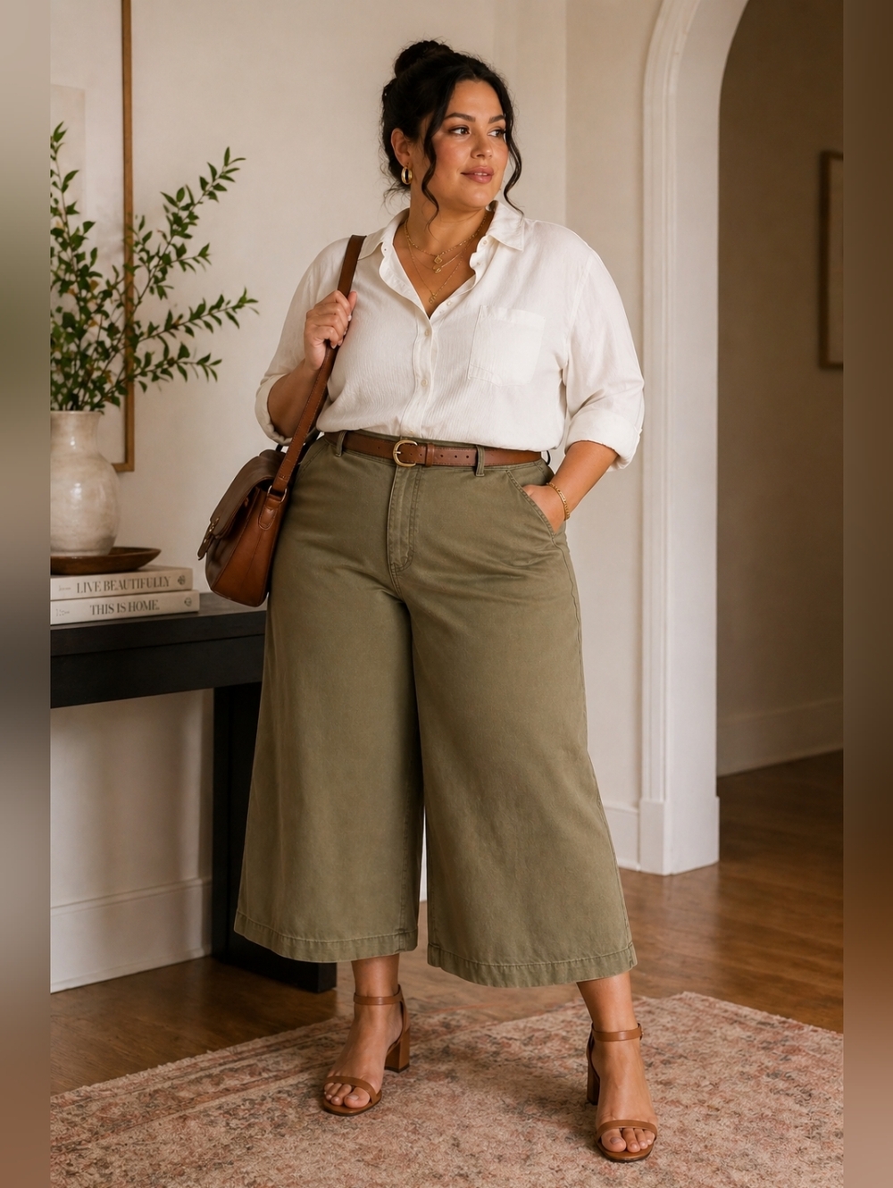 Ava & Viv Olive Wide Leg Pants – NWT Size 16